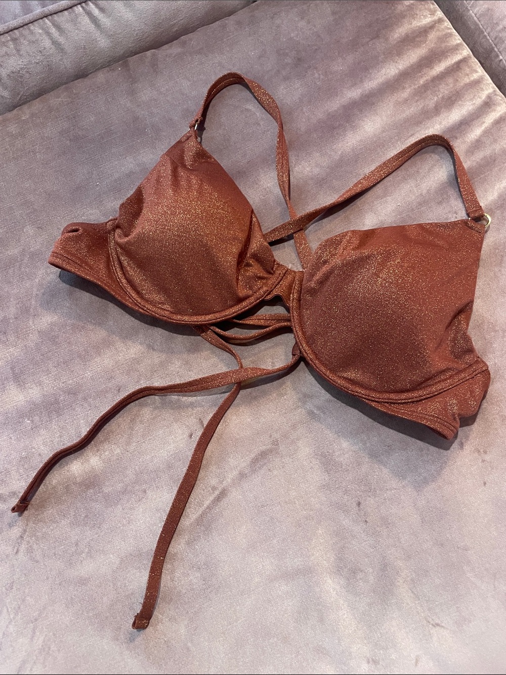 Hollister Copper Shimmer Bikini Top